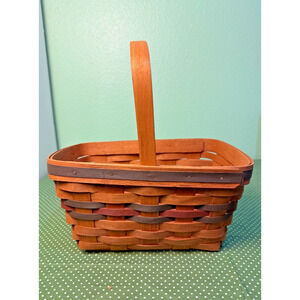 Longaberger 1991 Small Gathering Basket with Swing Handle – Handwoven Dresden OH